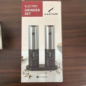 Kasyon Electric Salt and Pepper Grinder Set Rechargeable Adjustable Coarseness